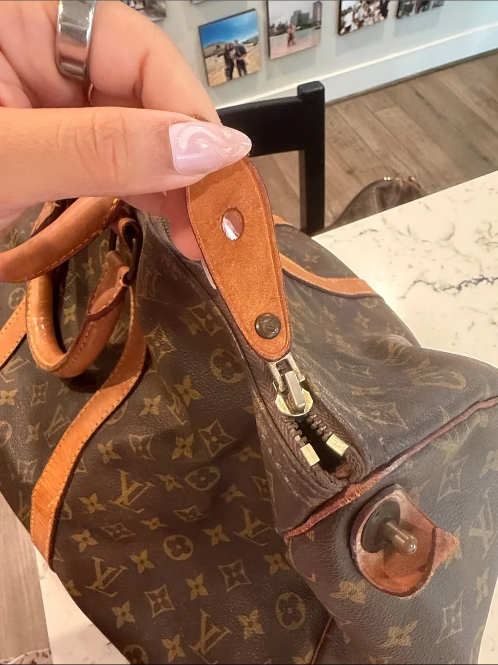 Louis Vuitton Brown Monogram Canvas Travel Bag keepall 50 - project bag/ as is